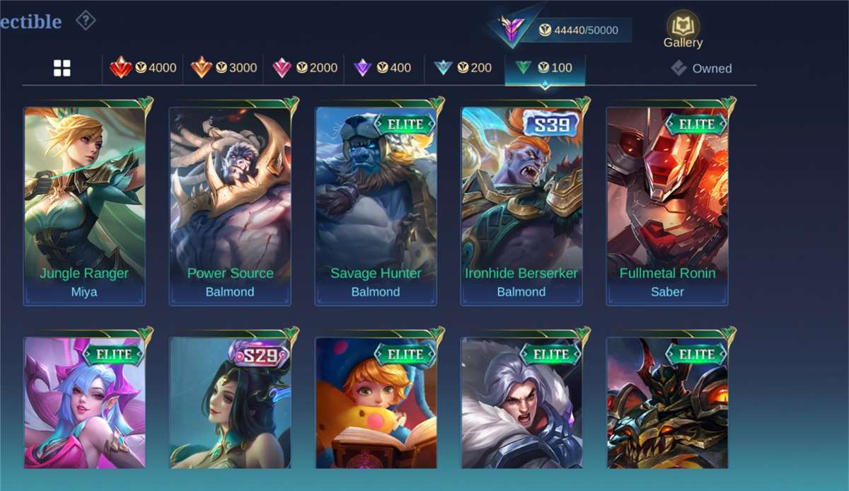 Game account sale Mobile Legends